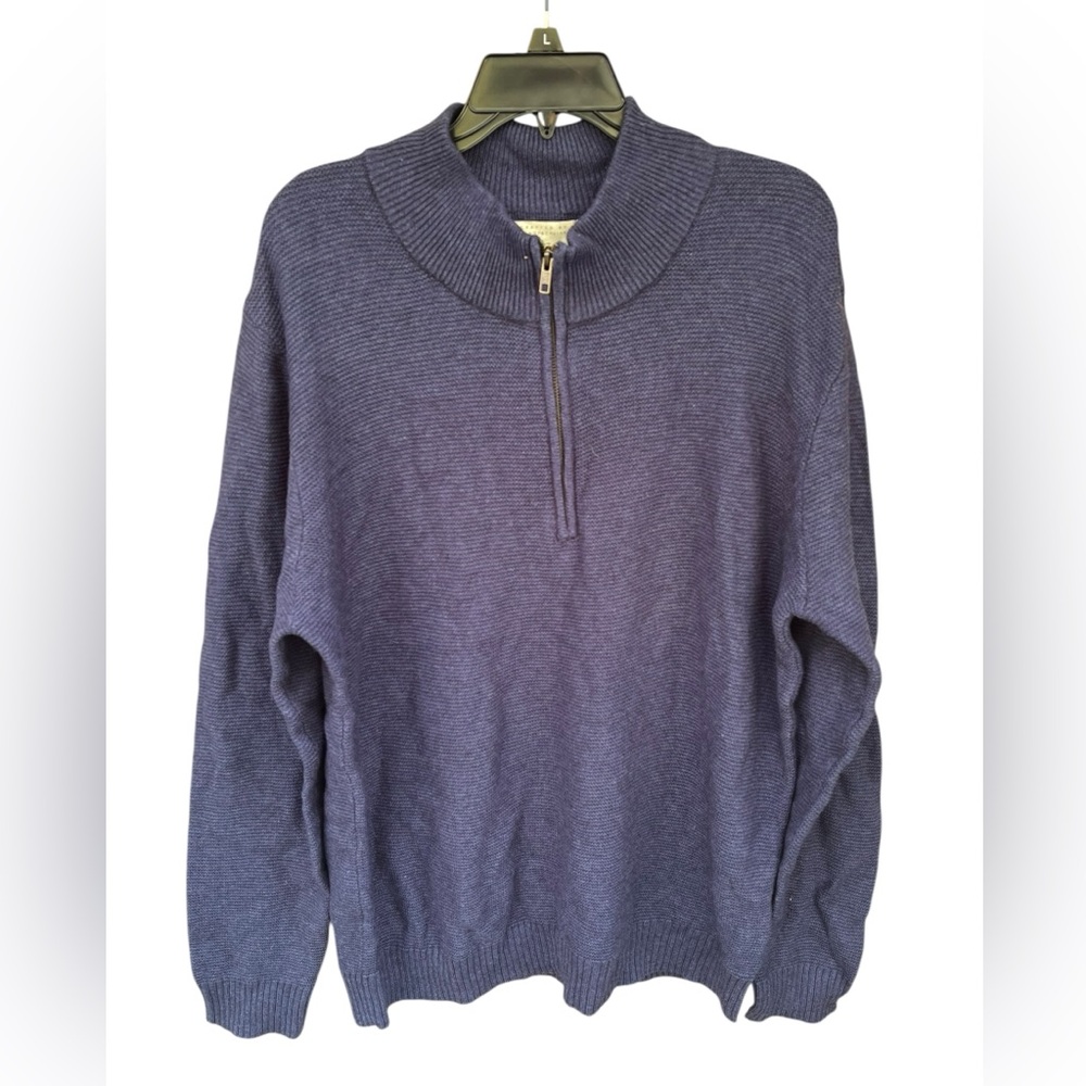 Candy & Caviar Wool Blend Quarter-Zip Sweater Men’s XXL Blue - Preloved